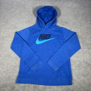 Nike Sportswear Club Fleece Hoodie Sweatshirt Youth XL Pullover Blue Graphic